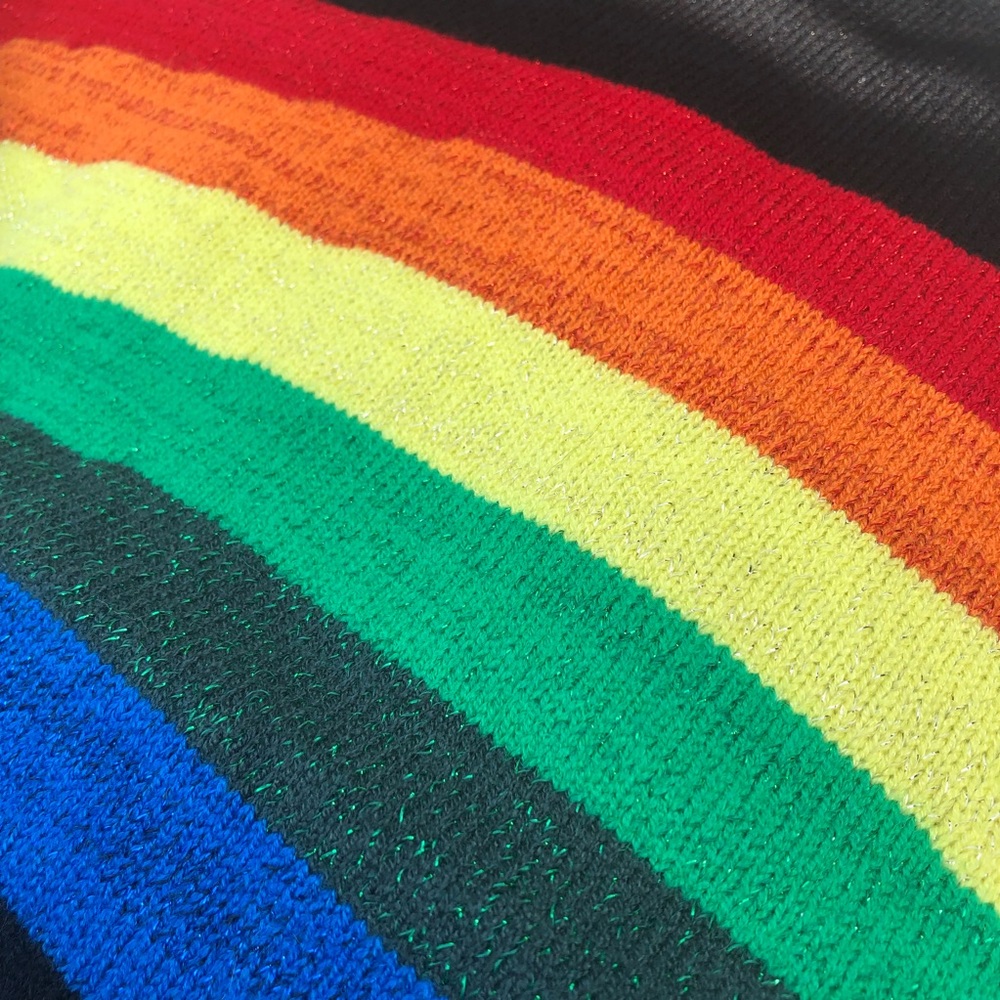 🌈Black Rainbow Patterned Sweater🌈 - Picture 5 of 6